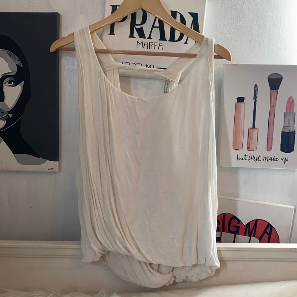 Free People Open Back White Tank